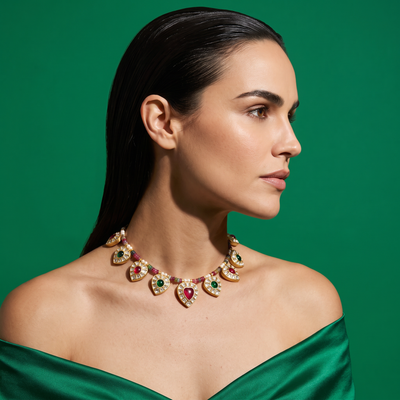 Rishima Kundan Drop Necklace Set