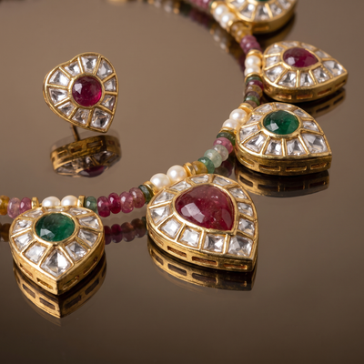 Rishima Kundan Drop Necklace Set