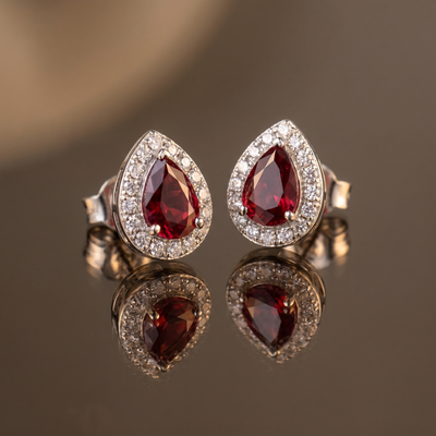 Ruvyra Garnet 925 Silver Studs