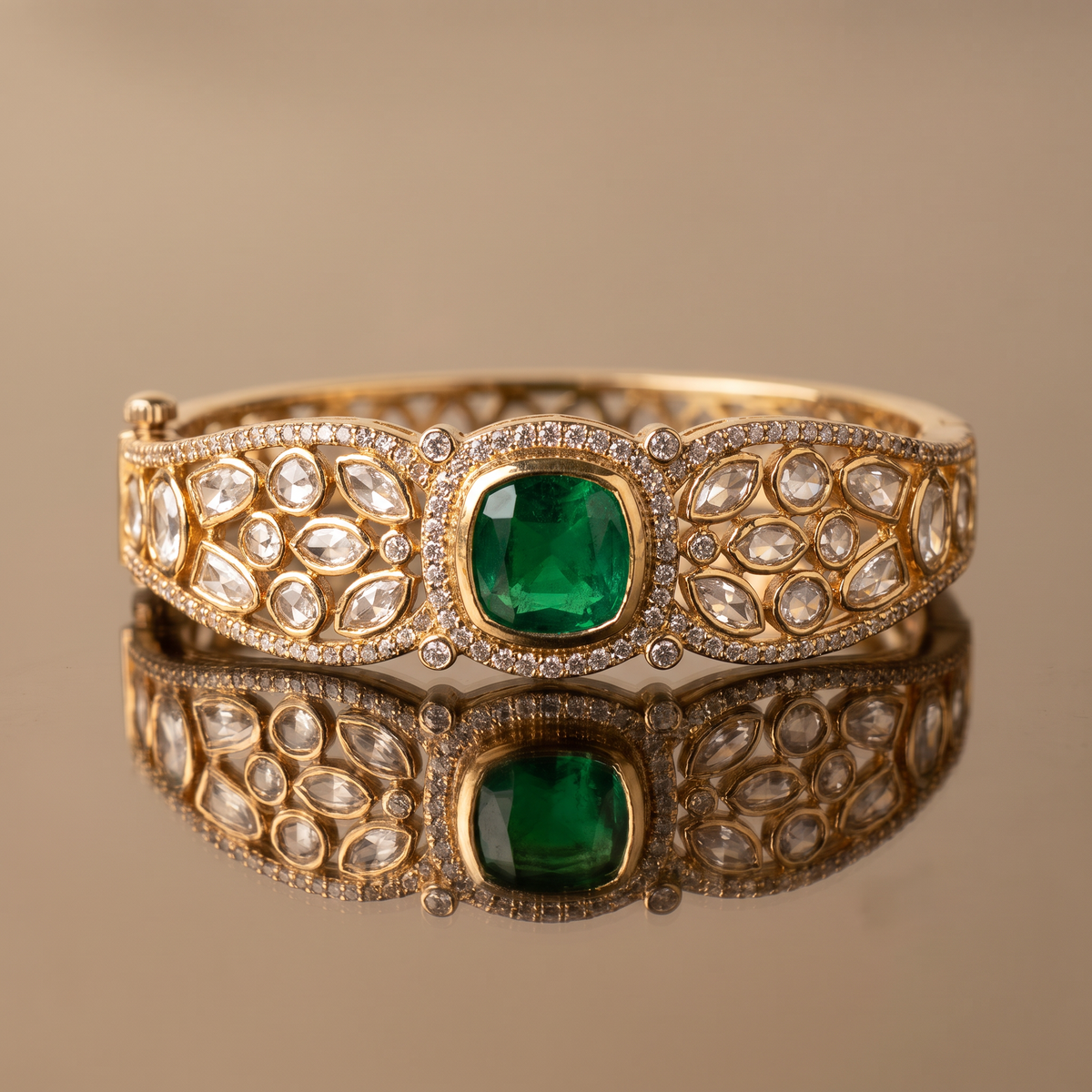 Ruzan Crimson Kundan Bracelet