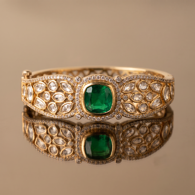 Ruzan Crimson Kundan Bracelet