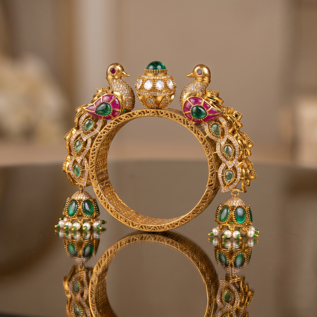 Saira Peacock Kundan Bracelet