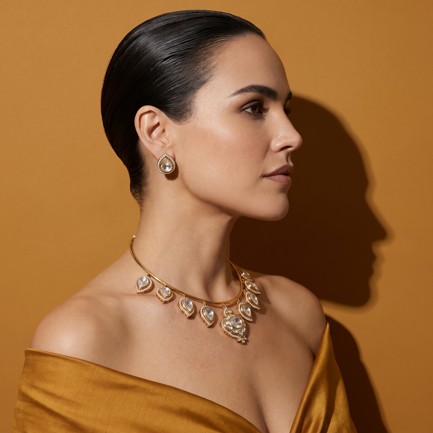 Saloni Polki Drop Necklace Set
