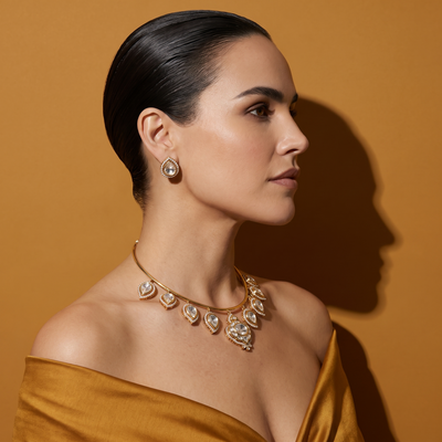 Saloni Polki Drop Necklace Set