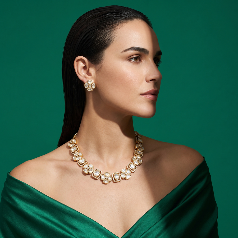 Samika Polki Floral Necklace Set