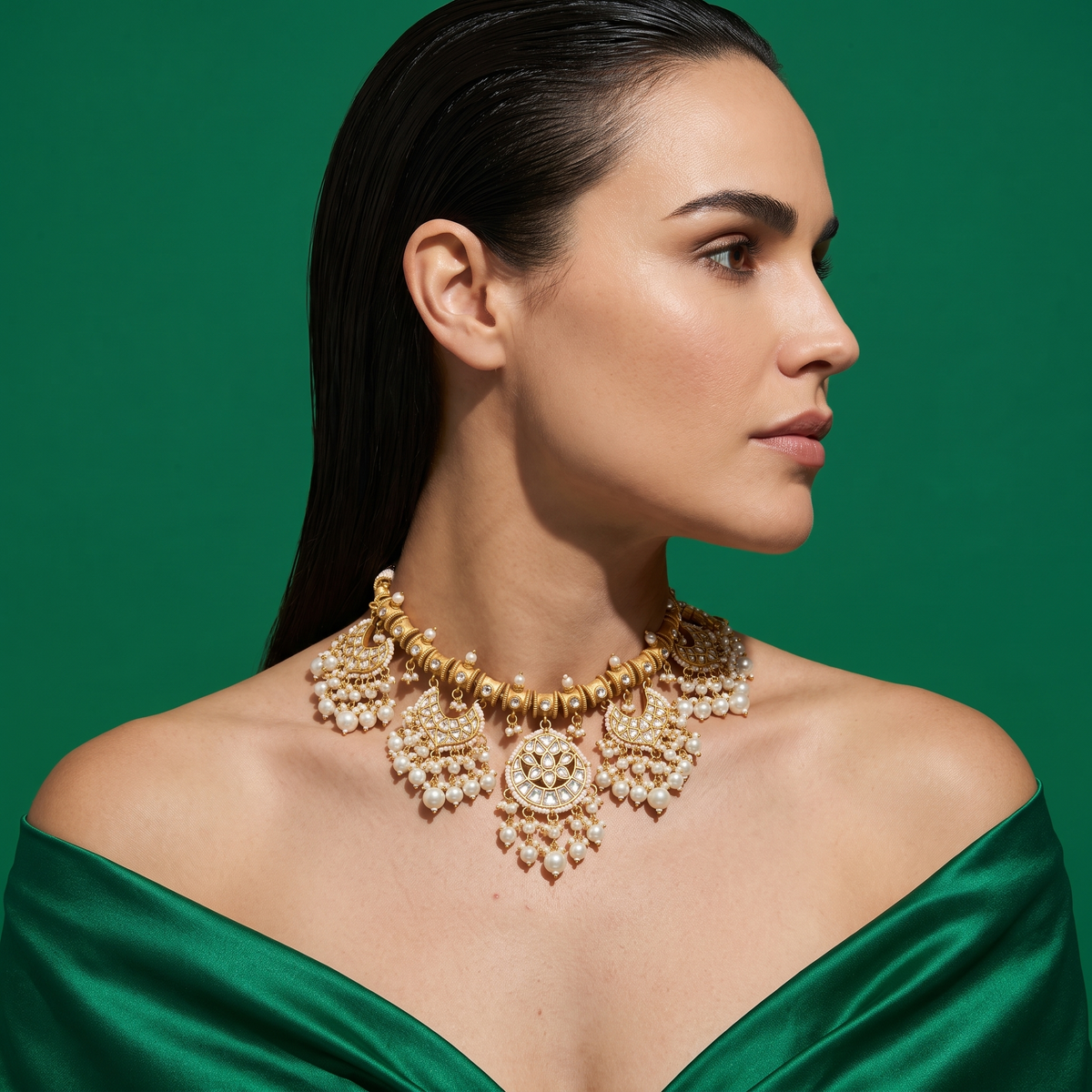 Shruti Kundan Pearl Necklace