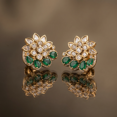 Sophia blush petal stud earrings – styled detail by Ozel