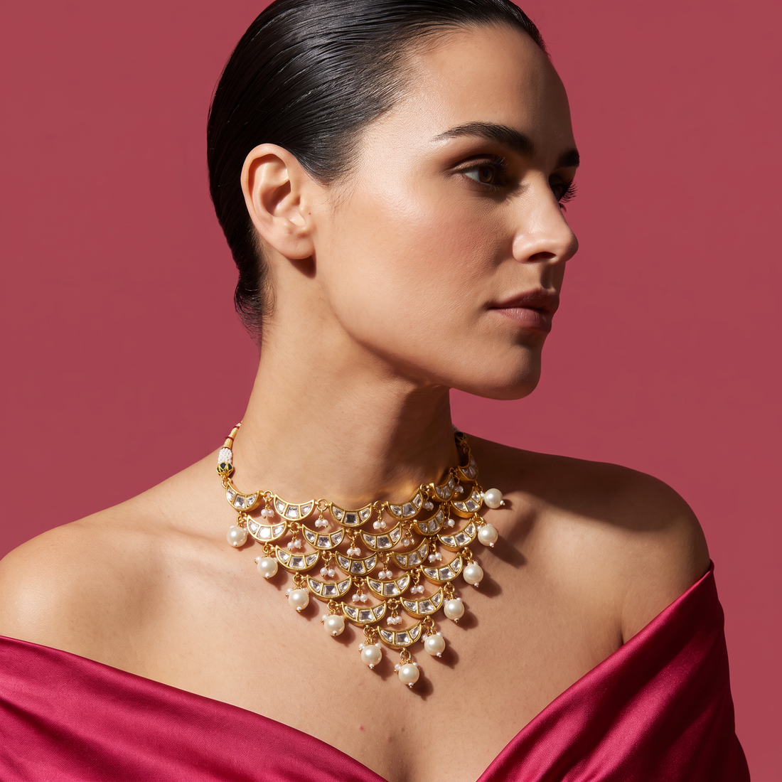 Taani Kundan Pearl Choker Necklace