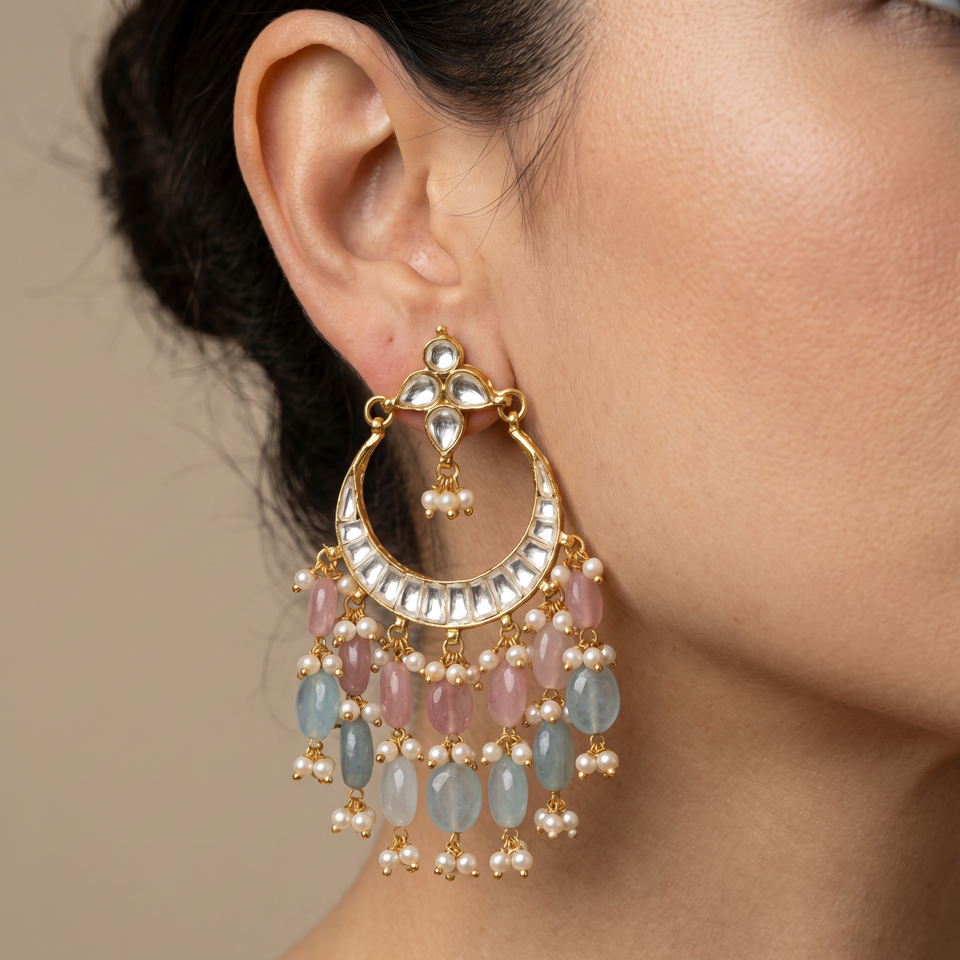 Tahira pastel drop chandelier earrings – refined Indian heirloom by Ozel