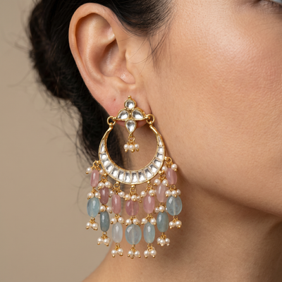 Tahira pastel drop chandelier earrings – refined Indian heirloom by Ozel