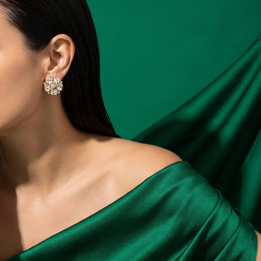 Tavina Polki Stud Earrings