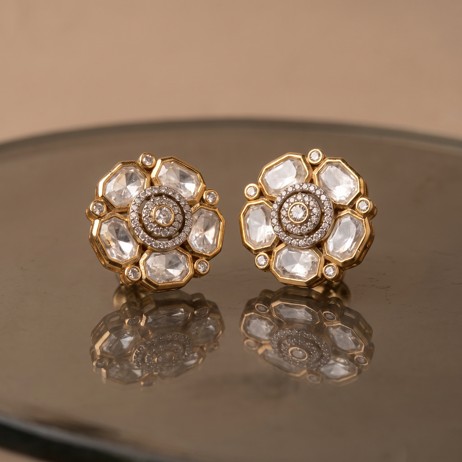 Tavina Polki Stud Earrings