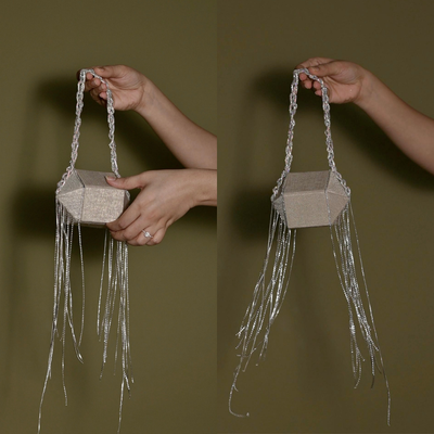 Jelly nano chainstone bag with crystal embellishments and chain handle — Ozel