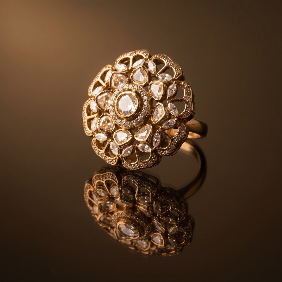 Veda imperial ring – detail view by Ozel
