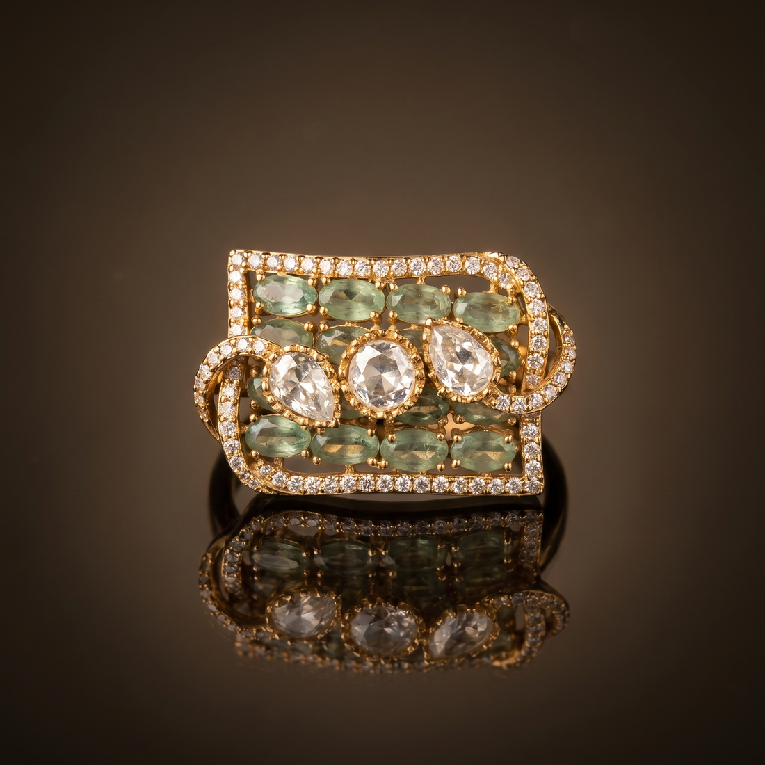 Vyomini Emerald Veil Ring