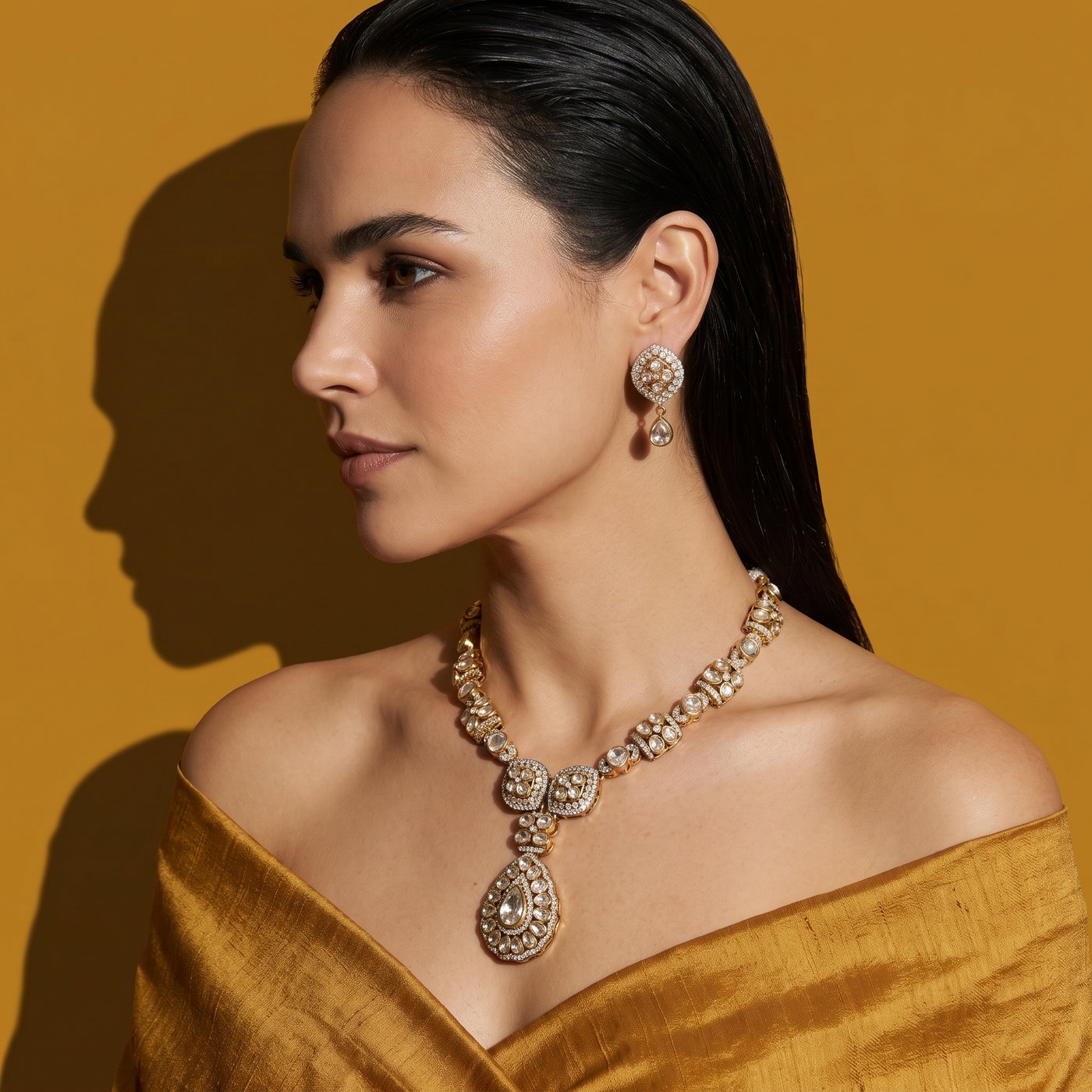 Zareen Heritage Polki Drop Set