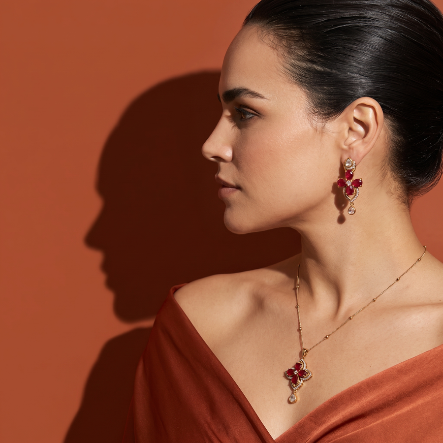 Ziyana Kundan Pendant Set