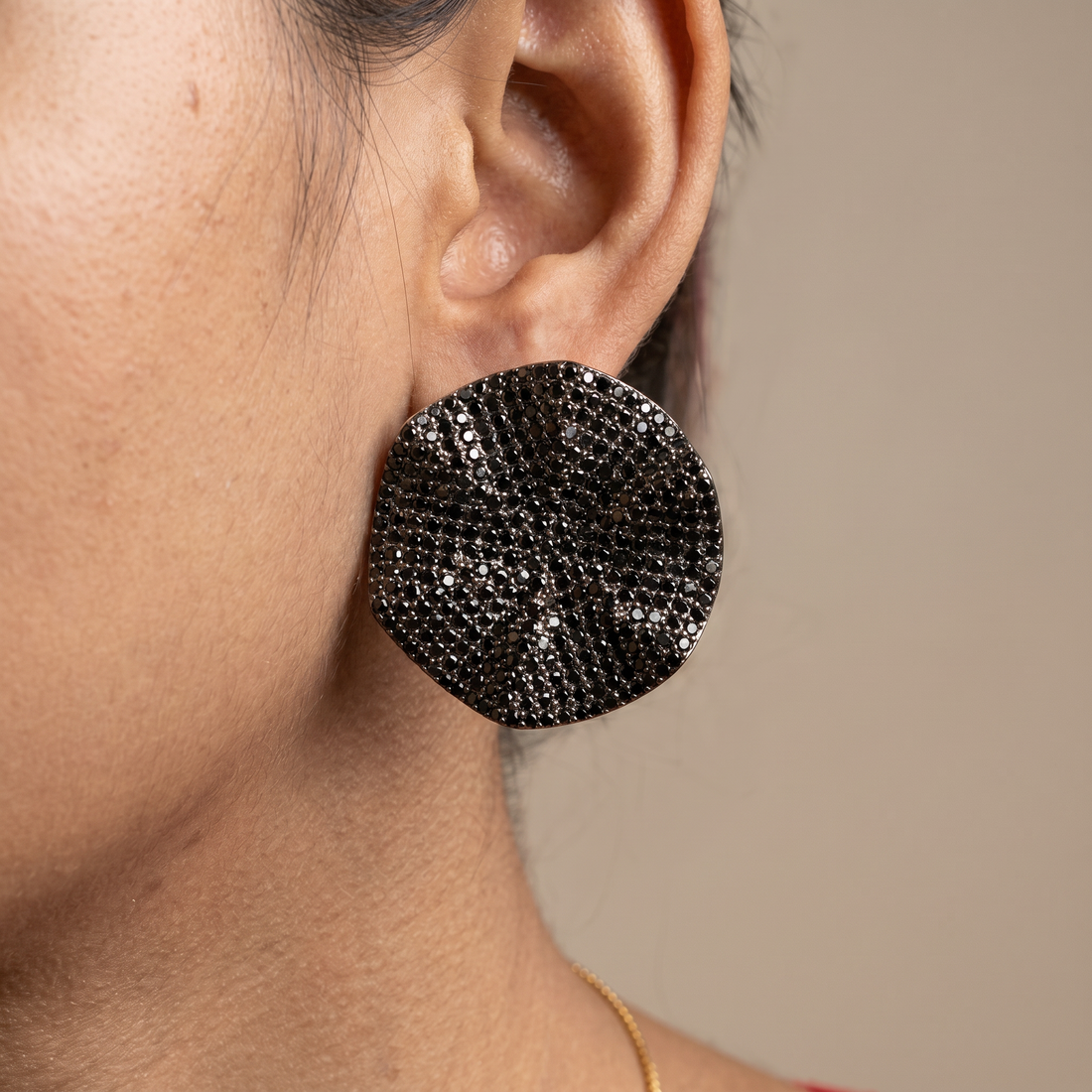 Zuhaina midnight eclipse stud earrings with deep-blue stones
