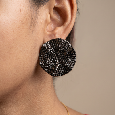 Zuhaina midnight eclipse stud earrings with deep-blue stones