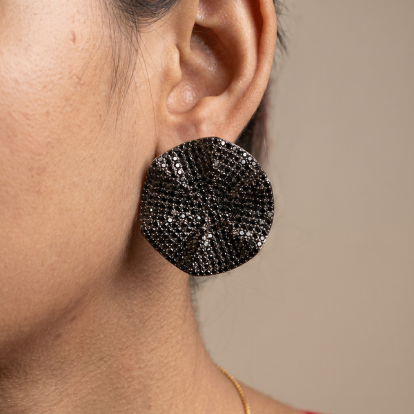 Zuhaina midnight eclipse stud earrings with deep-blue stones