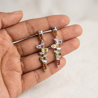 Prism cascade earrings – cascading prism detail by Ozel