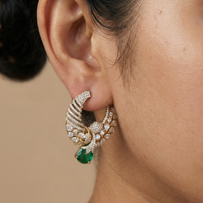 Aira Crescent Stud Earrings – delicate Indian stud earrings by Ozel