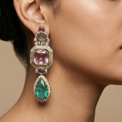 AVYRA Multi-Stone Drop Earrings