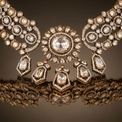 Ivory radiance heirloom necklace – traditional Indian bridal jewelry by Ozel