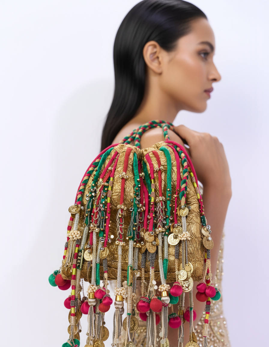 Zoya boho tassel hand bag – side view by Ozel