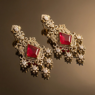 Chandelier Earrings – handcrafted Indian statement earrings by Ozel