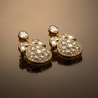 Divyam Jadau Earrings – traditional jadau jewelry by Ozel