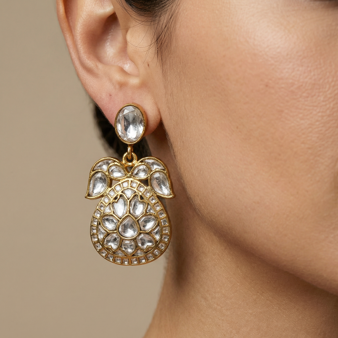 Divyam Jadau Earrings – handcrafted jadau earrings by Ozel