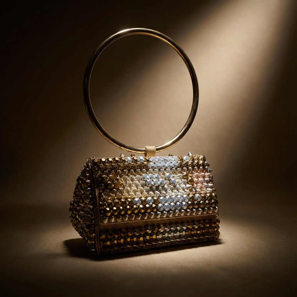 Aurelia ring mini bag – side view of ring handle by Ozel