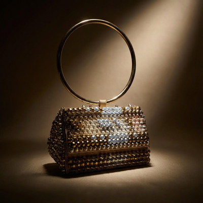 Aurelia ring mini bag – side view of ring handle by Ozel
