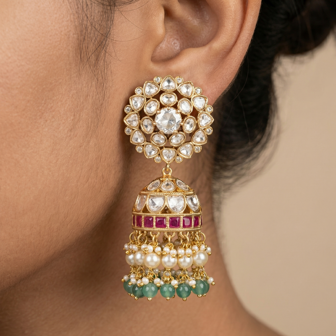Gulraaj – noor jhumka earrings by Ozel