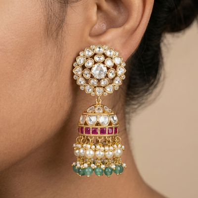 Gulraaj – noor jhumka earrings by Ozel