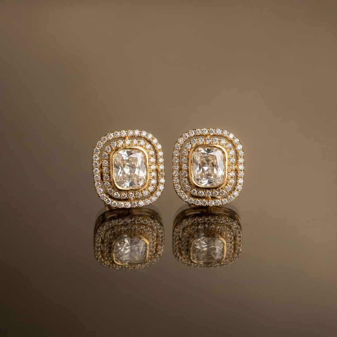 Zivara – lumi halo stud earrings by Ozel
