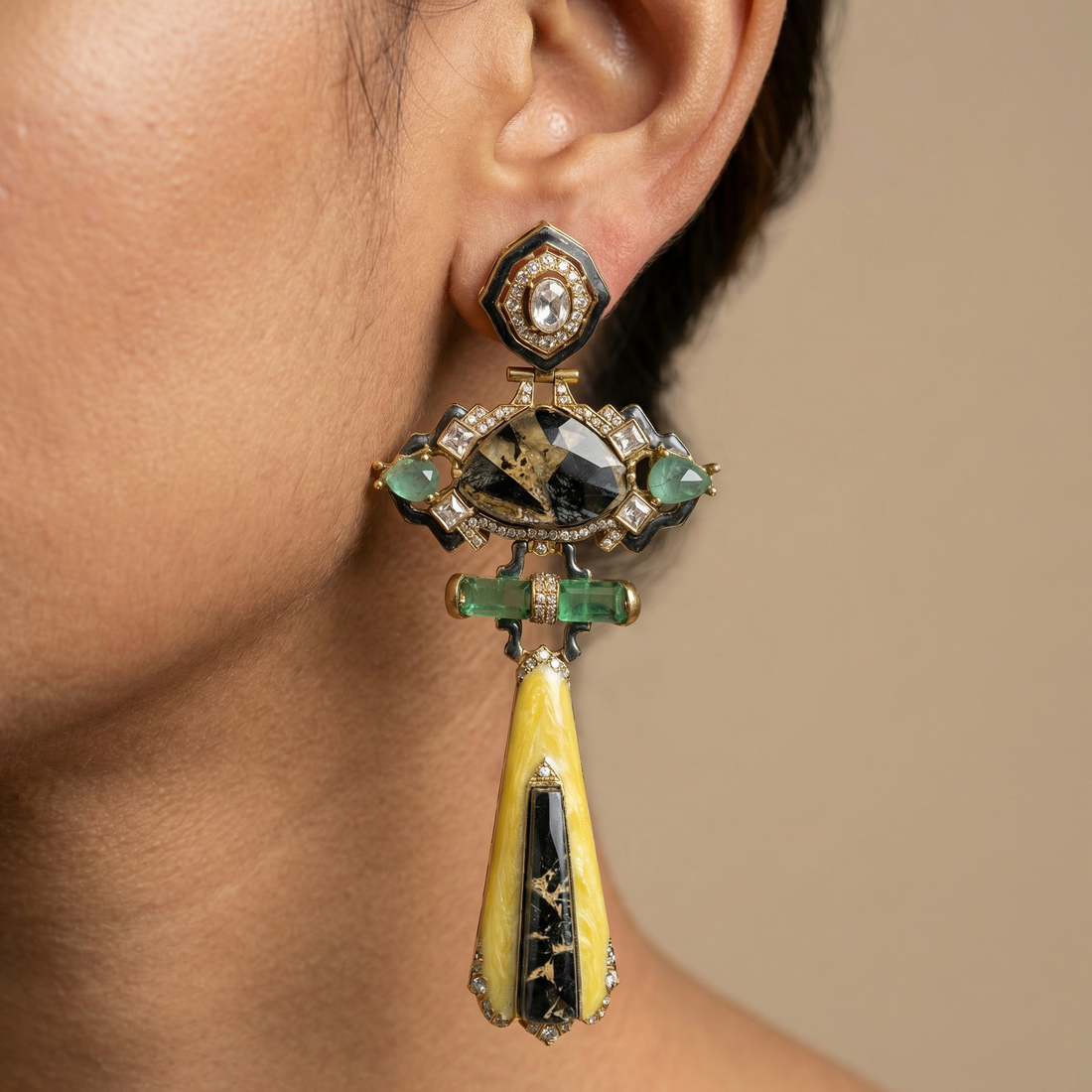 Art Deco Gemstone Earrings