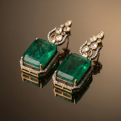 Emerald Cut Drop Earrings