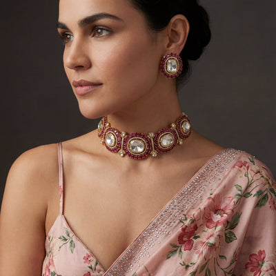 Elowen Ruby Choker Set