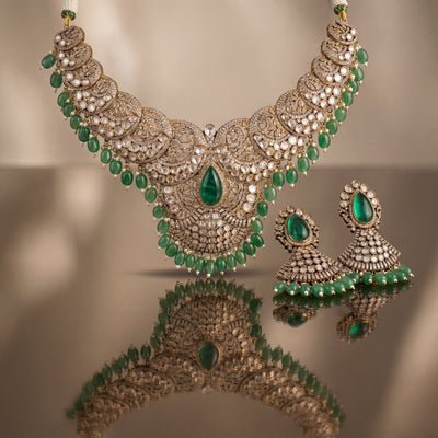 Emerald Princess Necklace Set – regal bridal jewelry by Ozel