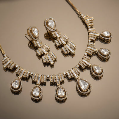 Virelle Baguette and Moissanite Set - White
