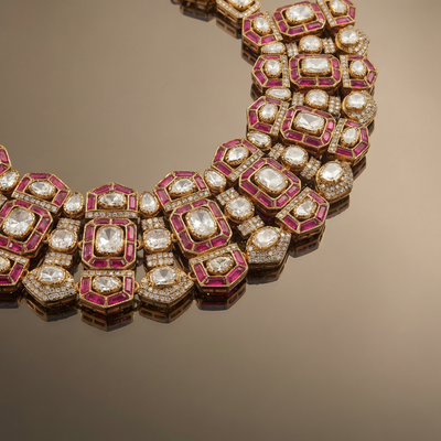 Penwood Ruby Necklace Set – artisan Indian jewelry by Ozel