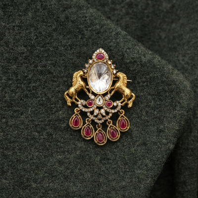 The Twin Steeds Brooch