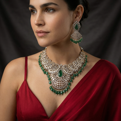 Emerald Princess Necklace Set – handcrafted emerald necklace by Ozel