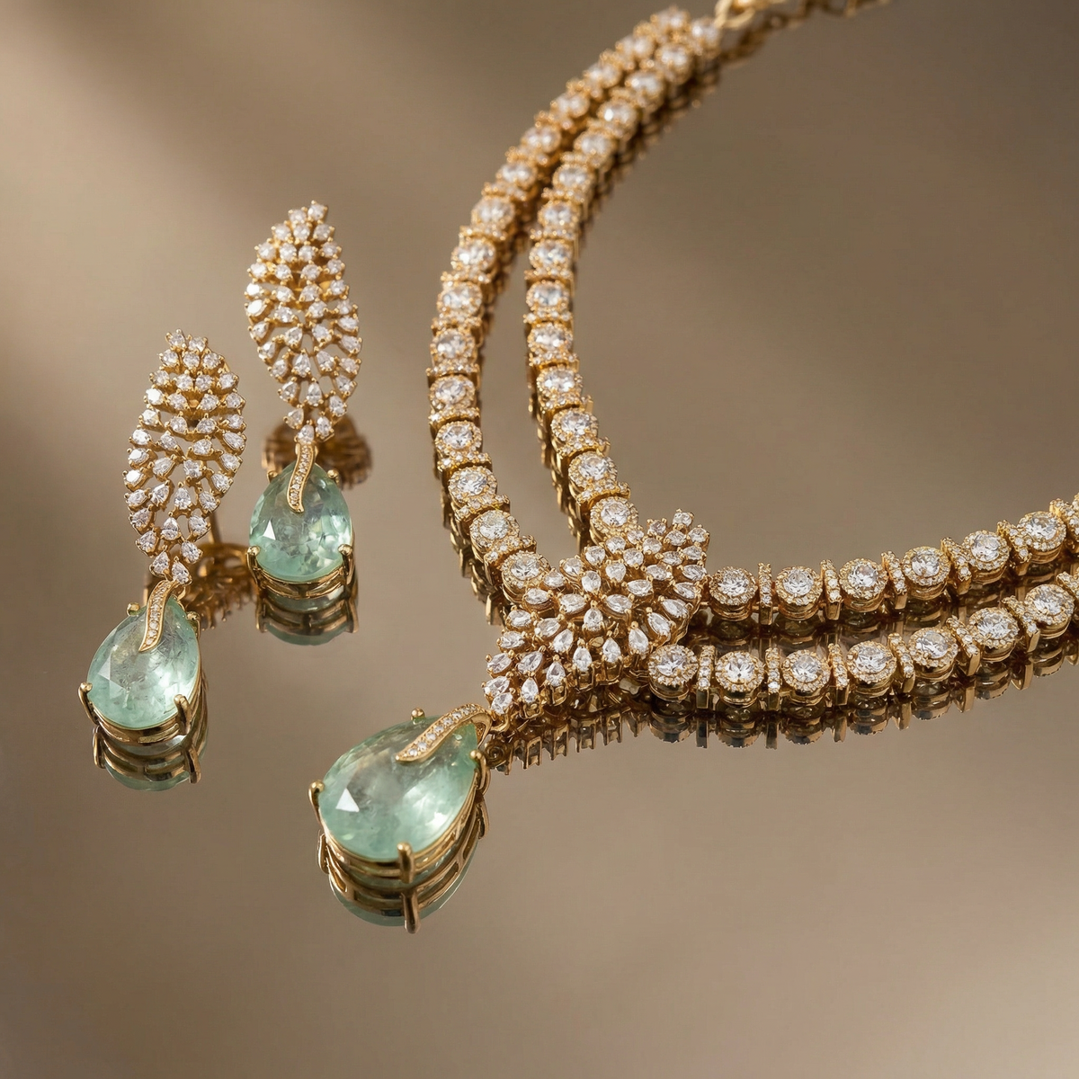 Noorina Pendant Necklace Set – luxury necklace set by Ozel