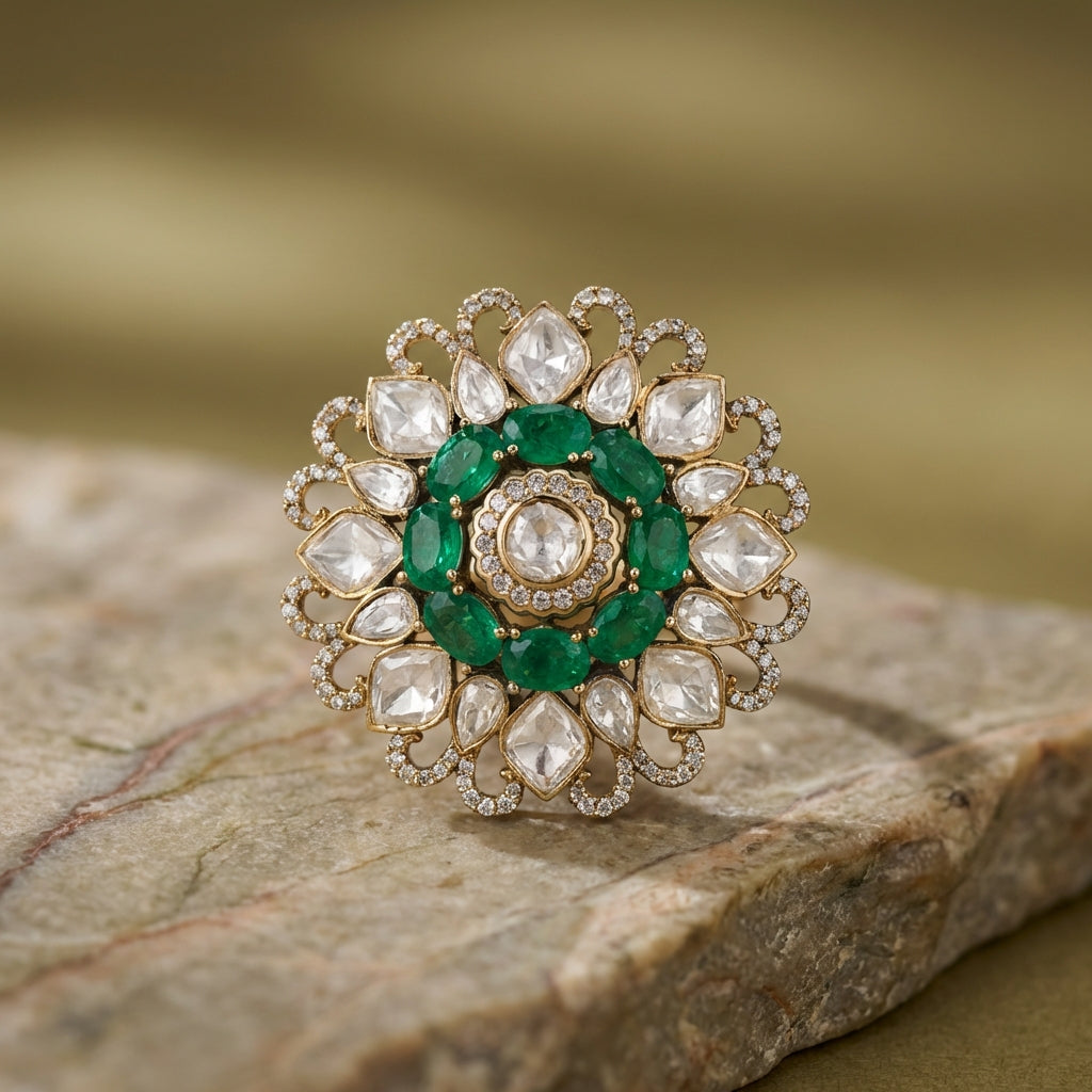 Simran Elegant Ring – luxury Indian ring by Ozel