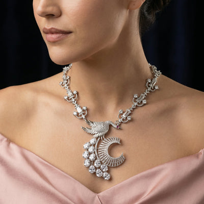 Crane Statement Necklace Set – artisan Indian jewelry by Ozel