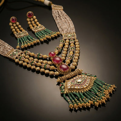 Heritage Ruby Designer Haar Necklace – artisan Indian haar by Ozel