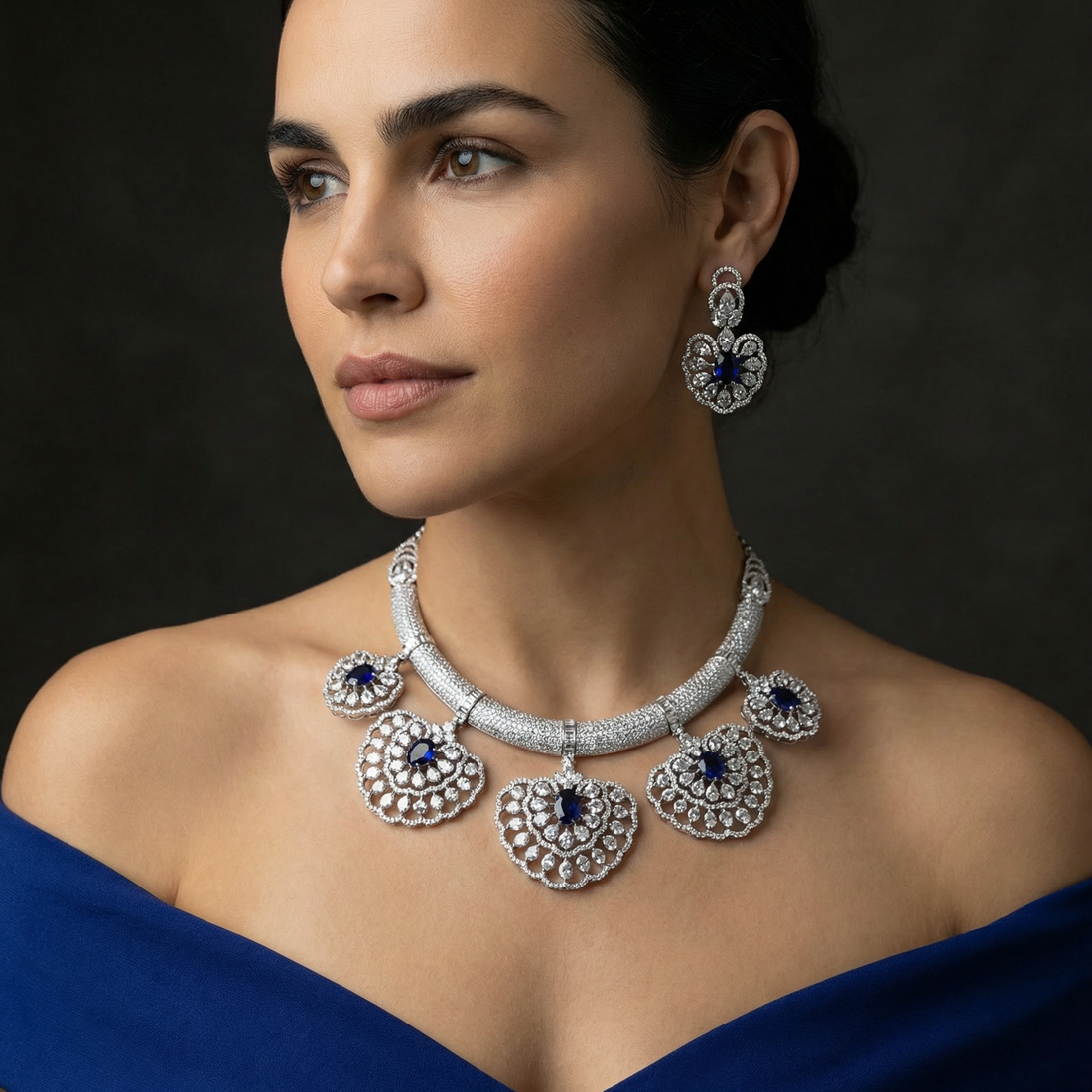 Lace Medallion Choker Set – handcrafted lace medallion choker by Ozel